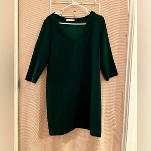 MANGO dark green V neckline Dress size EUR M USA 6